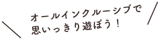 オールインクルーシブで思いっきり遊ぼう!