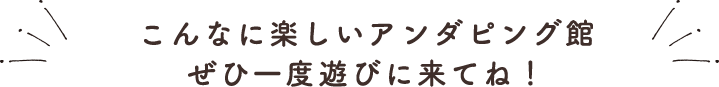 こんなに楽しいアンダピング館ぜひ一度遊びに来てね！