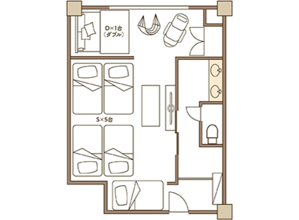 画像:内風呂つきファミリーテン 間取り図