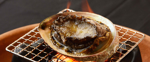 あわびの踊り焼き又はお造り
